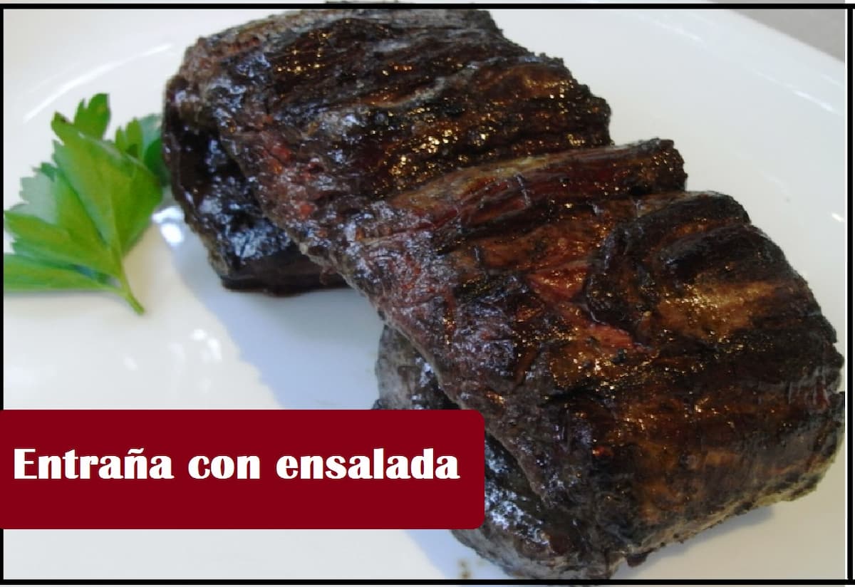 entraña con ensalada